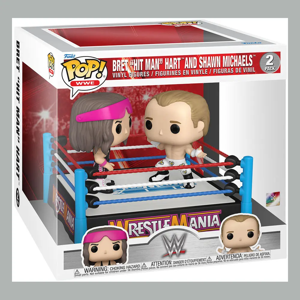 WWE POP Moment! Vinyl Figuren 2er-Pack Bret Hart vs Shawn Michaels 9 cm Produktfoto