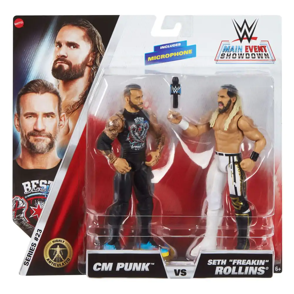 WWE Main Event Showdown Actionfiguren CM Punk vs Seth "Freakin" Rollins 2er-Pack 15 cm Produktfoto