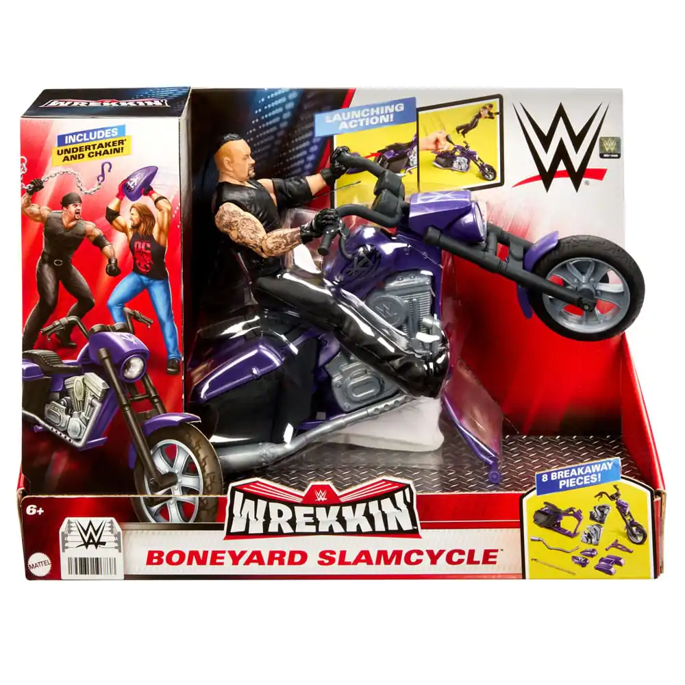 WWE Wrekkin' Fahrzeug Big Evil Slamcycle mit Undertaker Actionfigur 15 cm termékfotó