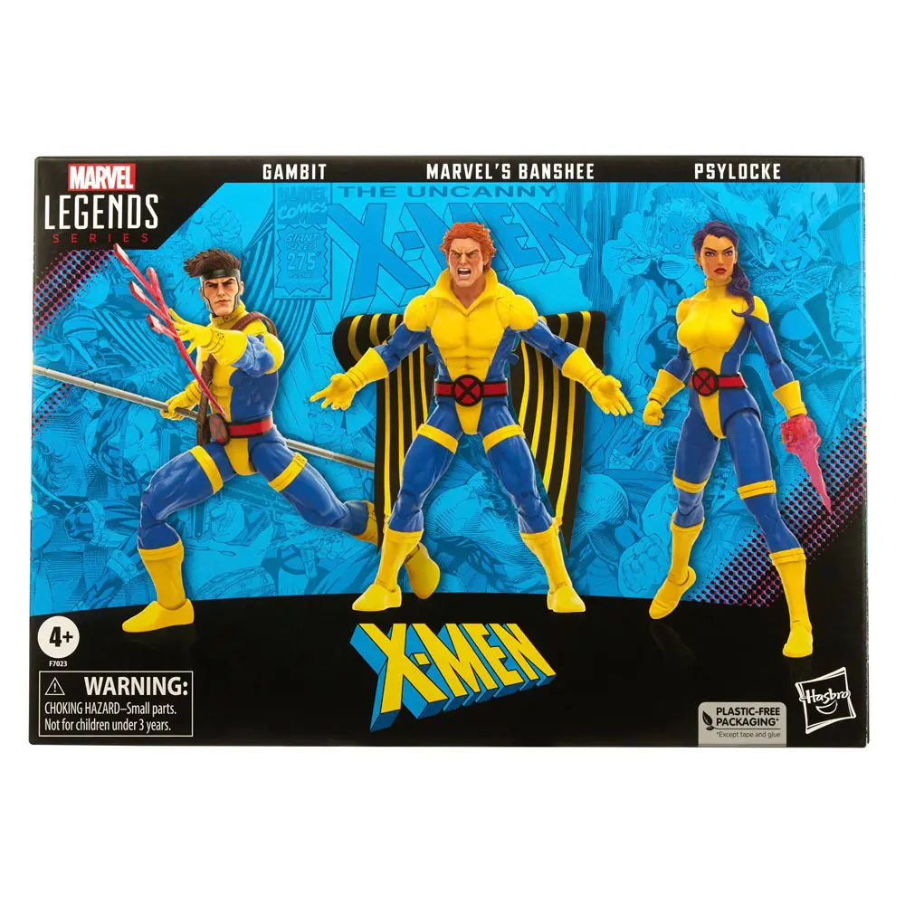X-Men 60th Anniversary Marvel Legends Action Figur 3-Pack Gambit, Marvel's Banshee, Psylocke 15 cm Produktfoto