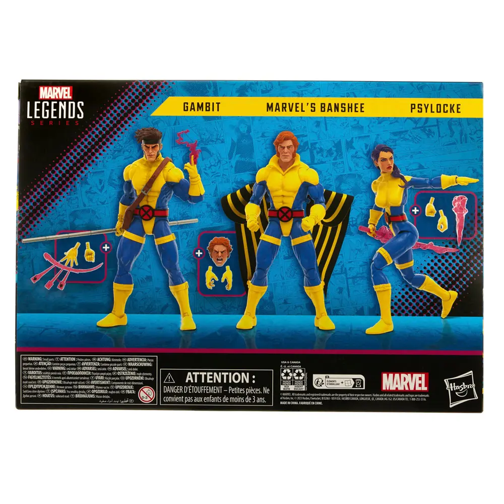 X-Men 60th Anniversary Marvel Legends Action Figur 3-Pack Gambit, Marvel's Banshee, Psylocke 15 cm Produktfoto