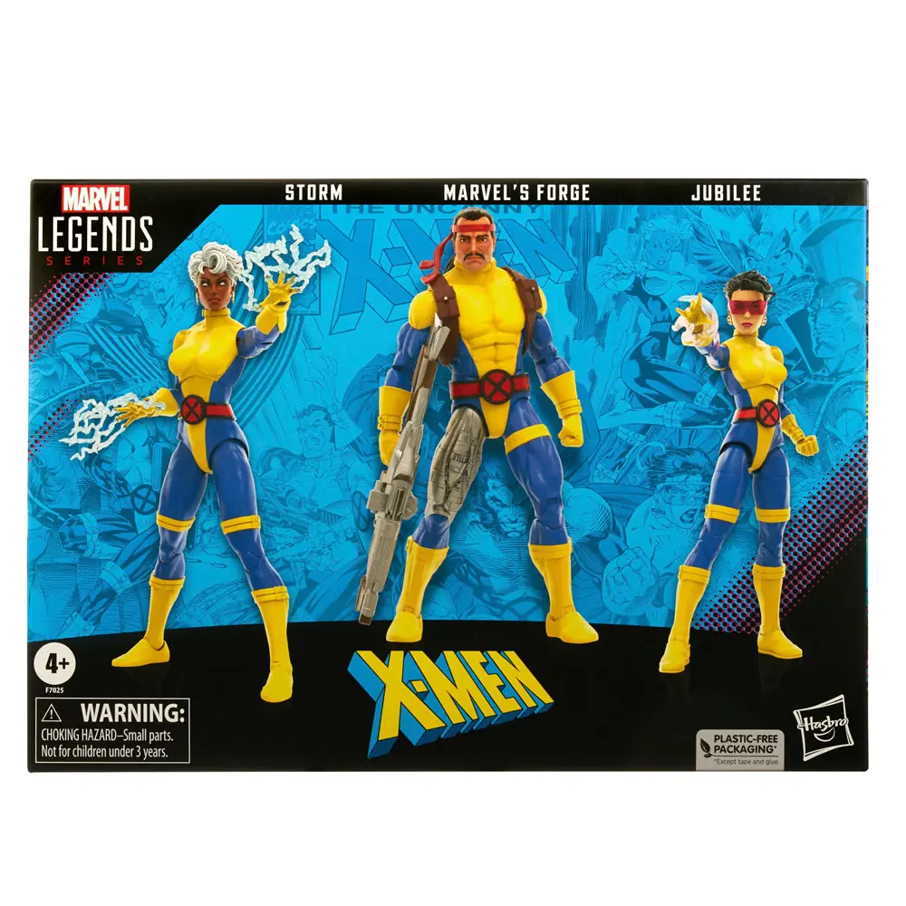 X-Men 60th Anniversary Marvel Legends Action Figur 3-Pack Storm, Marvel's Forge, Jubilee 15 cm Produktfoto