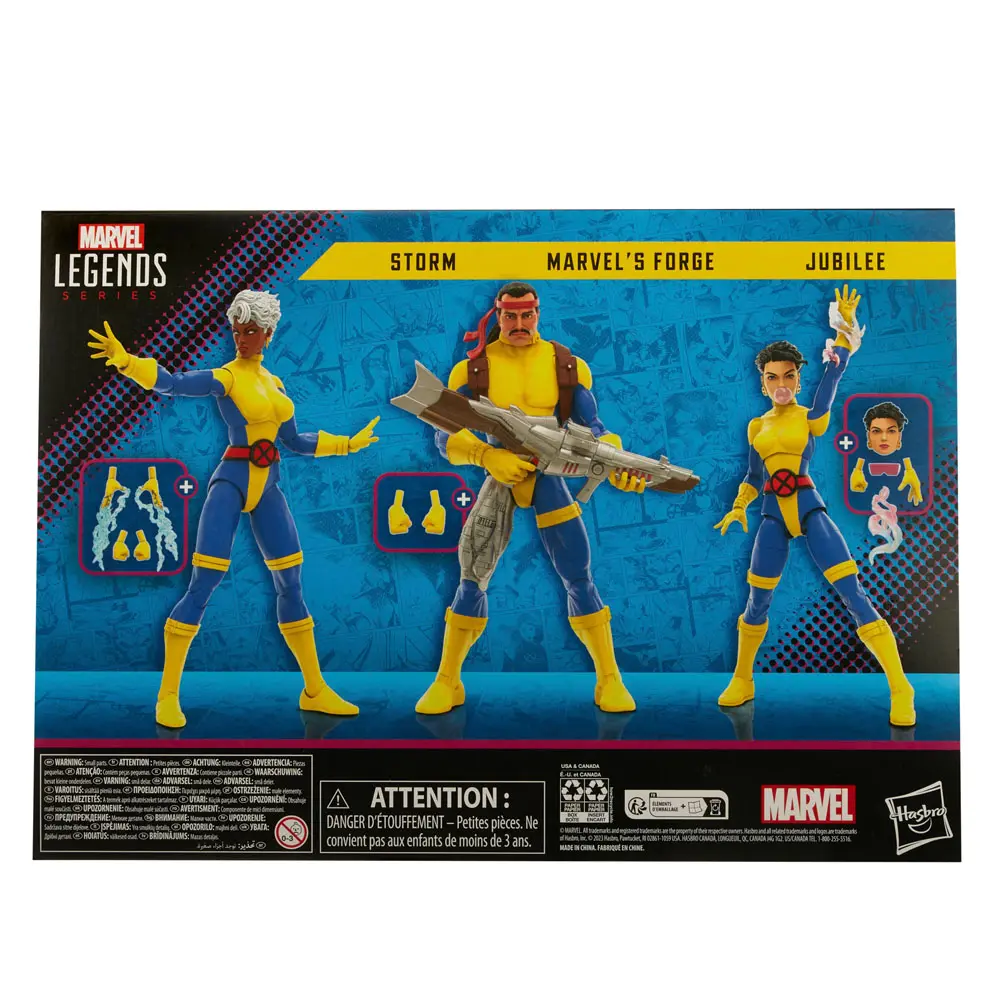 X-Men 60th Anniversary Marvel Legends Action Figur 3-Pack Storm, Marvel's Forge, Jubilee 15 cm Produktfoto