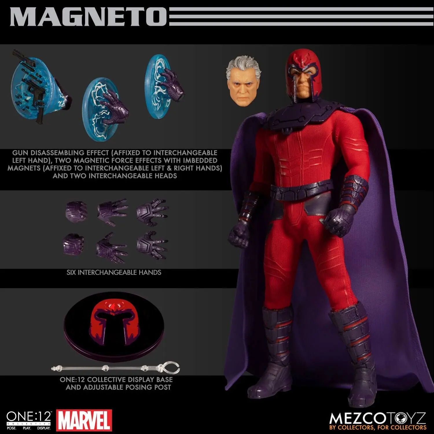 Marvel Actionfigur 1/12 Magneto 17 cm Produktfoto