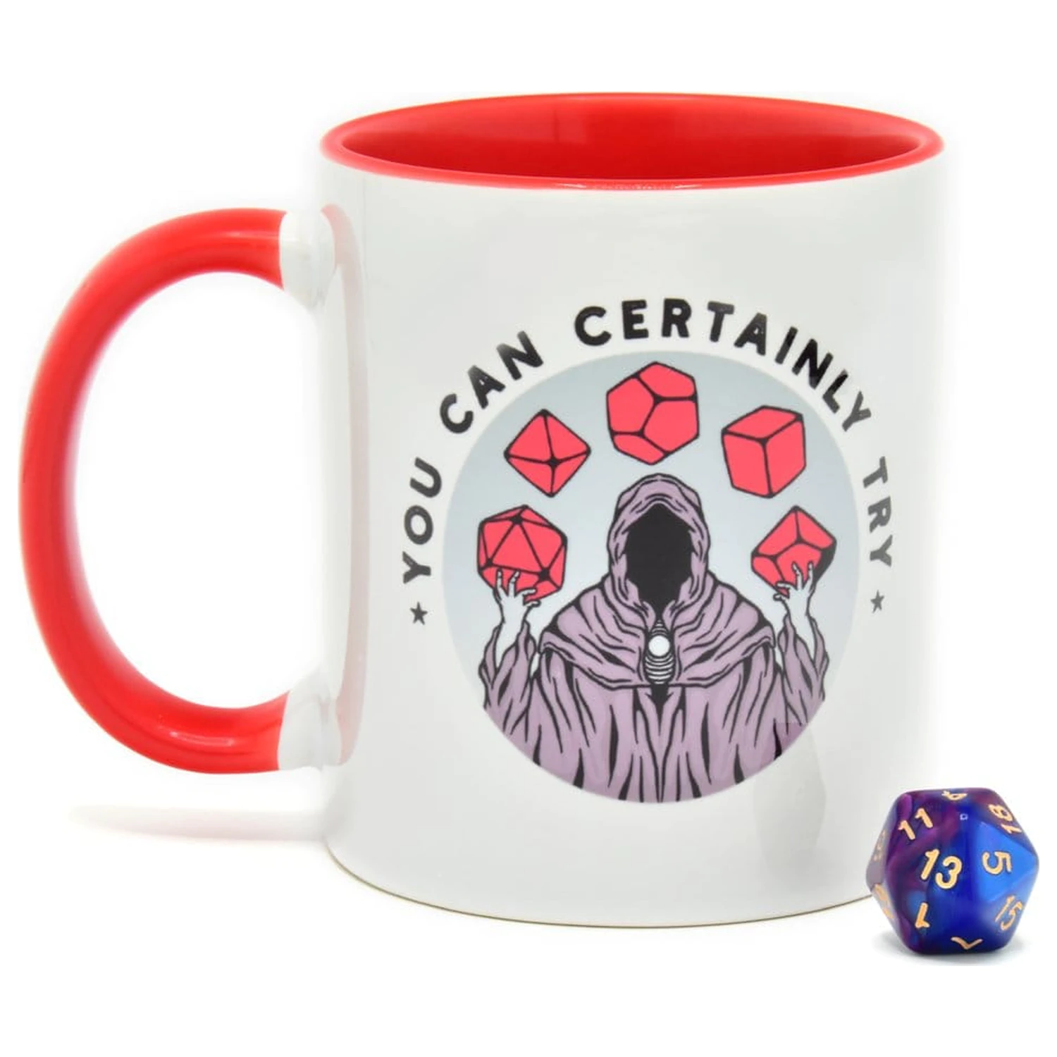 You can certainly try Geschenkset Tasse & Würfel D20 Produktfoto