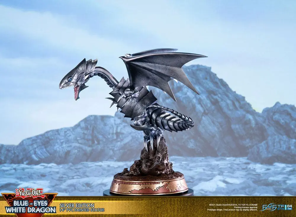 Yu-Gi-Oh! PVC Statue Blue-Eyes White Dragon Silver Edition 35 cm Produktfoto