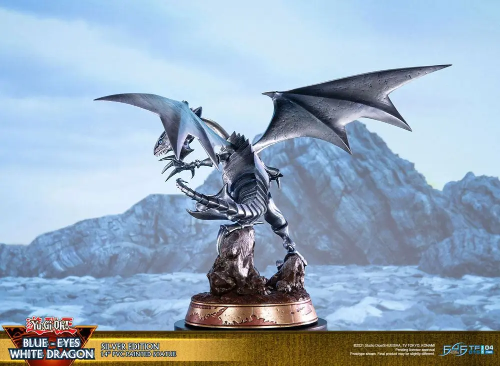 Yu-Gi-Oh! PVC Statue Blue-Eyes White Dragon Silver Edition 35 cm Produktfoto