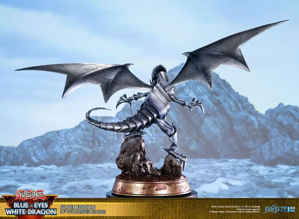 Yu-Gi-Oh! PVC Statue Blue-Eyes White Dragon Silver Edition 35 cm Produktfoto