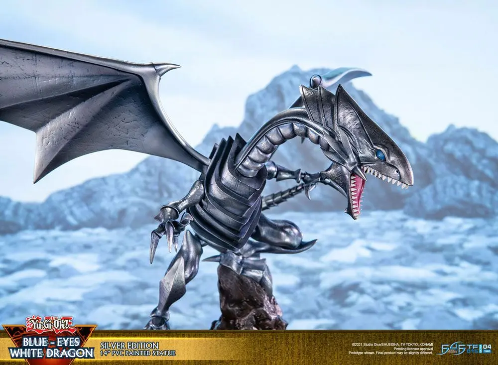 Yu-Gi-Oh! PVC Statue Blue-Eyes White Dragon Silver Edition 35 cm Produktfoto