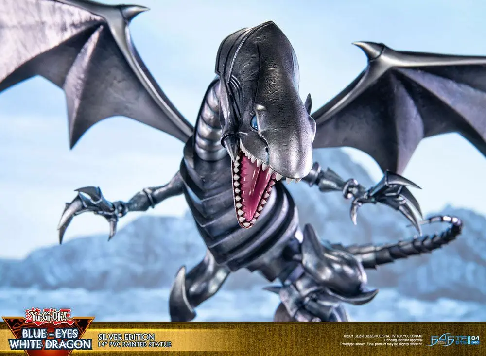 Yu-Gi-Oh! PVC Statue Blue-Eyes White Dragon Silver Edition 35 cm Produktfoto