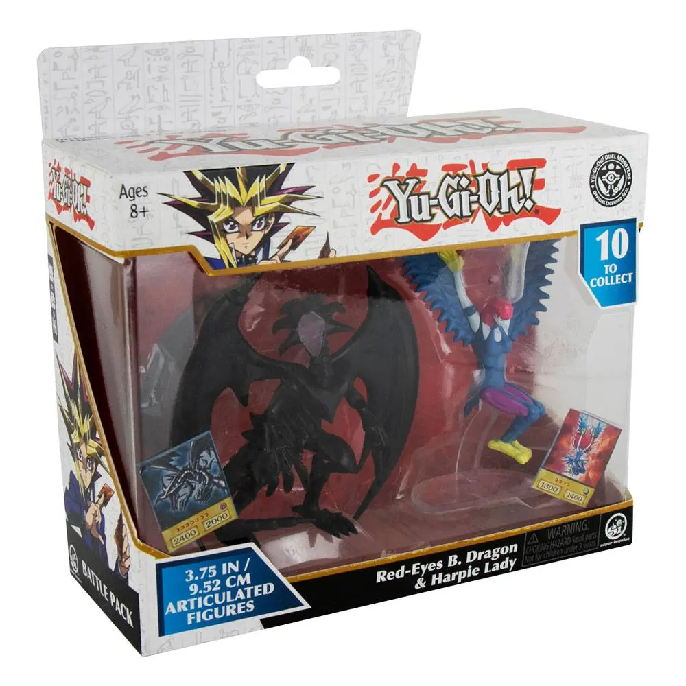 Yu-Gi-Oh! Actionfiguren 2er Pack Red-Eyes Black Dragon & Harpie Lady 10 cm Produktfoto