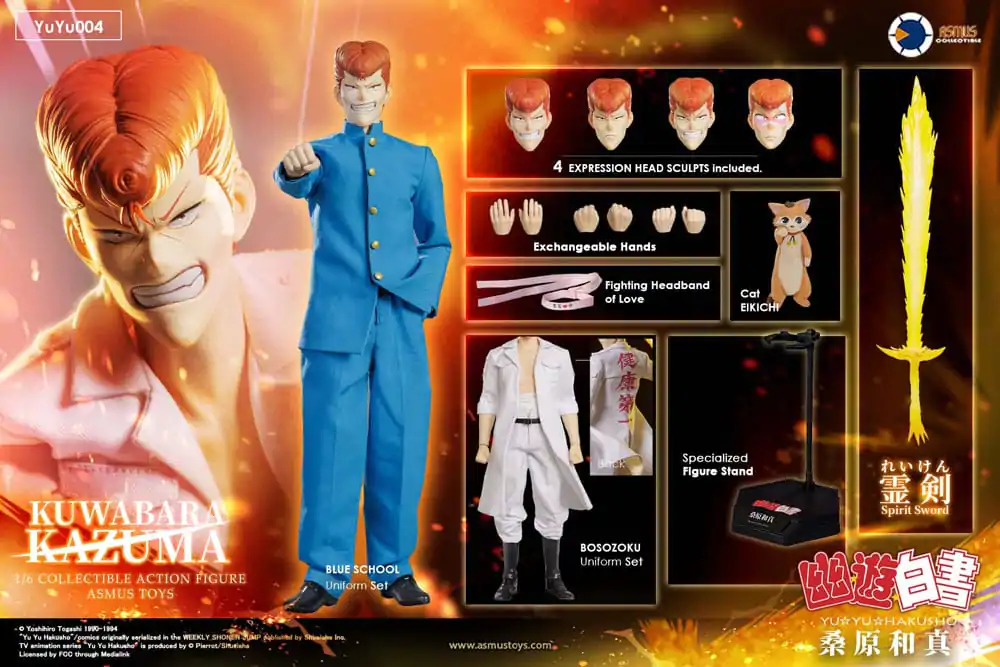 Yu Yu Hakusho Actionfigur 1/6 Kazuma Kuwabara 30 cm termékfotó