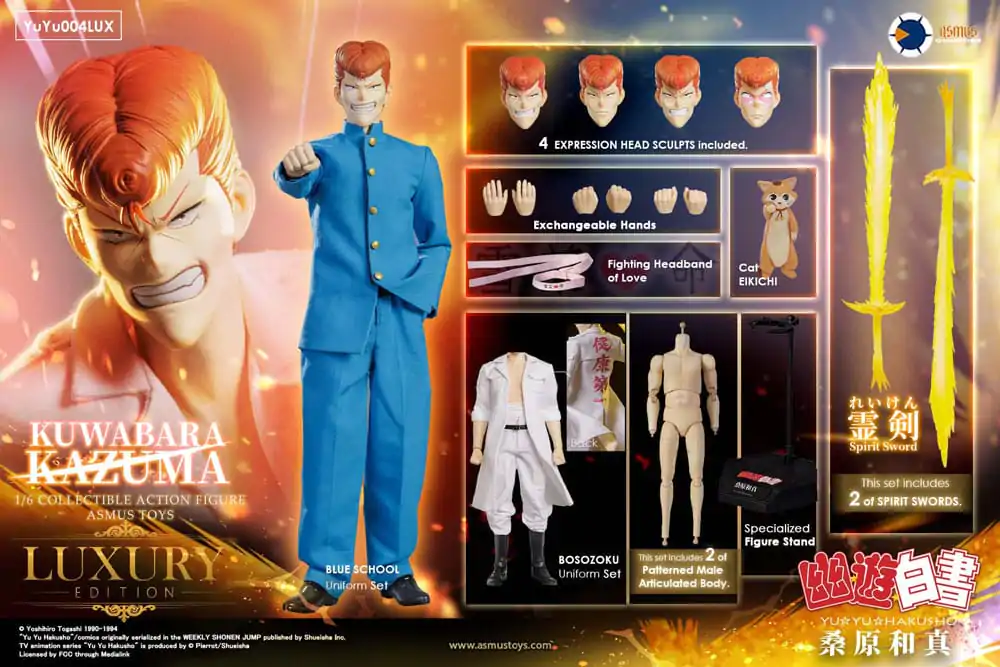 Yu Yu Hakusho Actionfigur 1/6 Kazuma Kuwabara (Luxury Version) 30 cm termékfotó