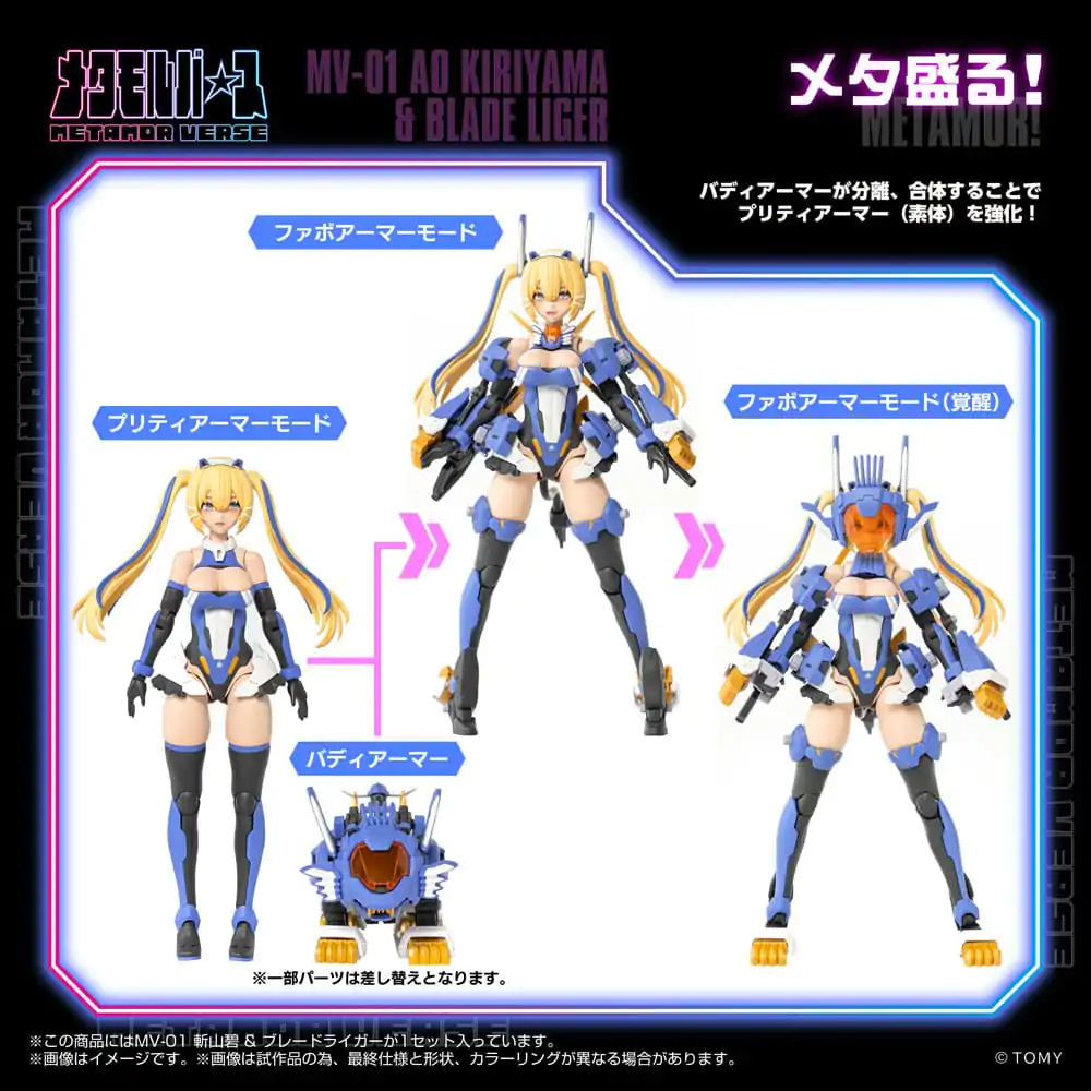Zoids Plastik Modellbausatz 1/10 MV-01 Ao Kiriyama & Blade Liger 17 cm Produktfoto