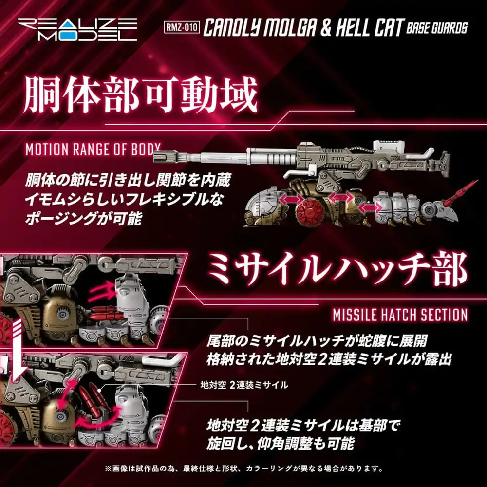 Zoids Kunststoffmodellbausätze Doppelpack 1/100 RMZ-010 Canoly Molga & Hell Cat Basiswachen Sets 20 cm Produktfoto