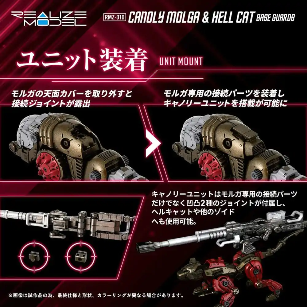 Zoids Kunststoffmodellbausätze Doppelpack 1/100 RMZ-010 Canoly Molga & Hell Cat Basiswachen Sets 20 cm Produktfoto
