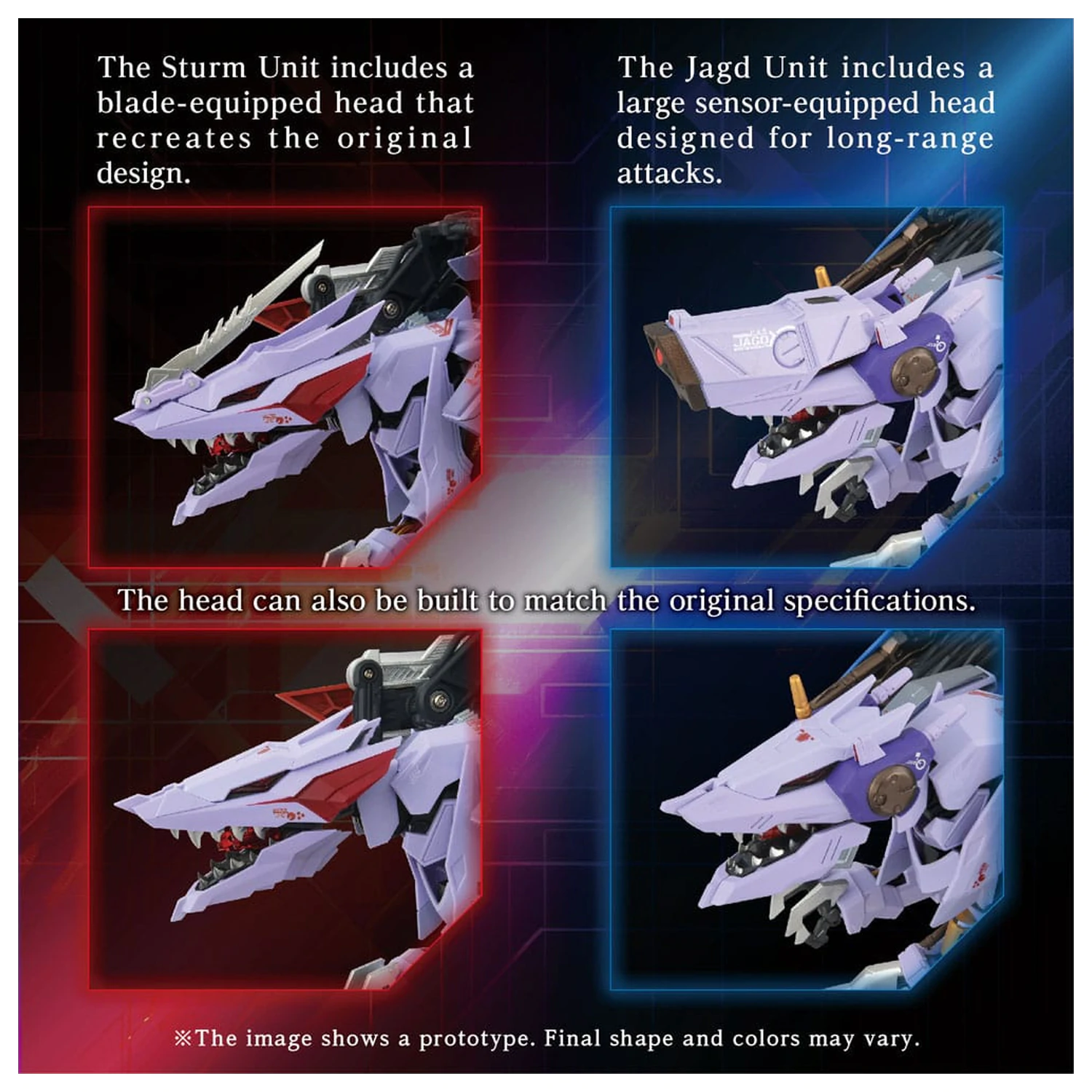 Zoids Modellbausatz Zubehör Set AM-Z01CP Berserk Fury Sturm & Jagd Einheit Produktfoto
