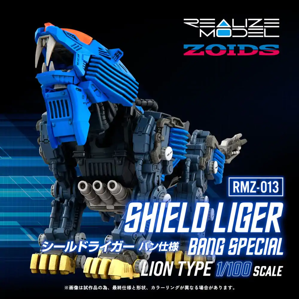 Zoids Kunststoff Modell Bausatz 1/100 RMZ-013 Shield Liger Bang Special 25 cm Produktfoto