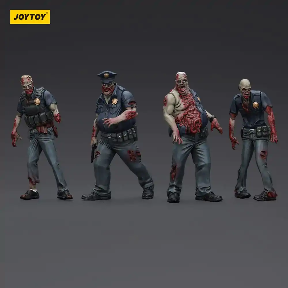 Zombie Dark Source Actionfiguren 4er-Pack Polizei (Männlich) 8 cm Produktfoto