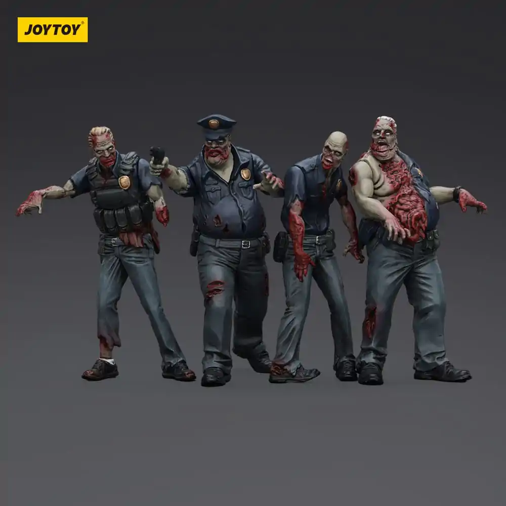Zombie Dark Source Actionfiguren 4er-Pack Polizei (Männlich) 8 cm Produktfoto