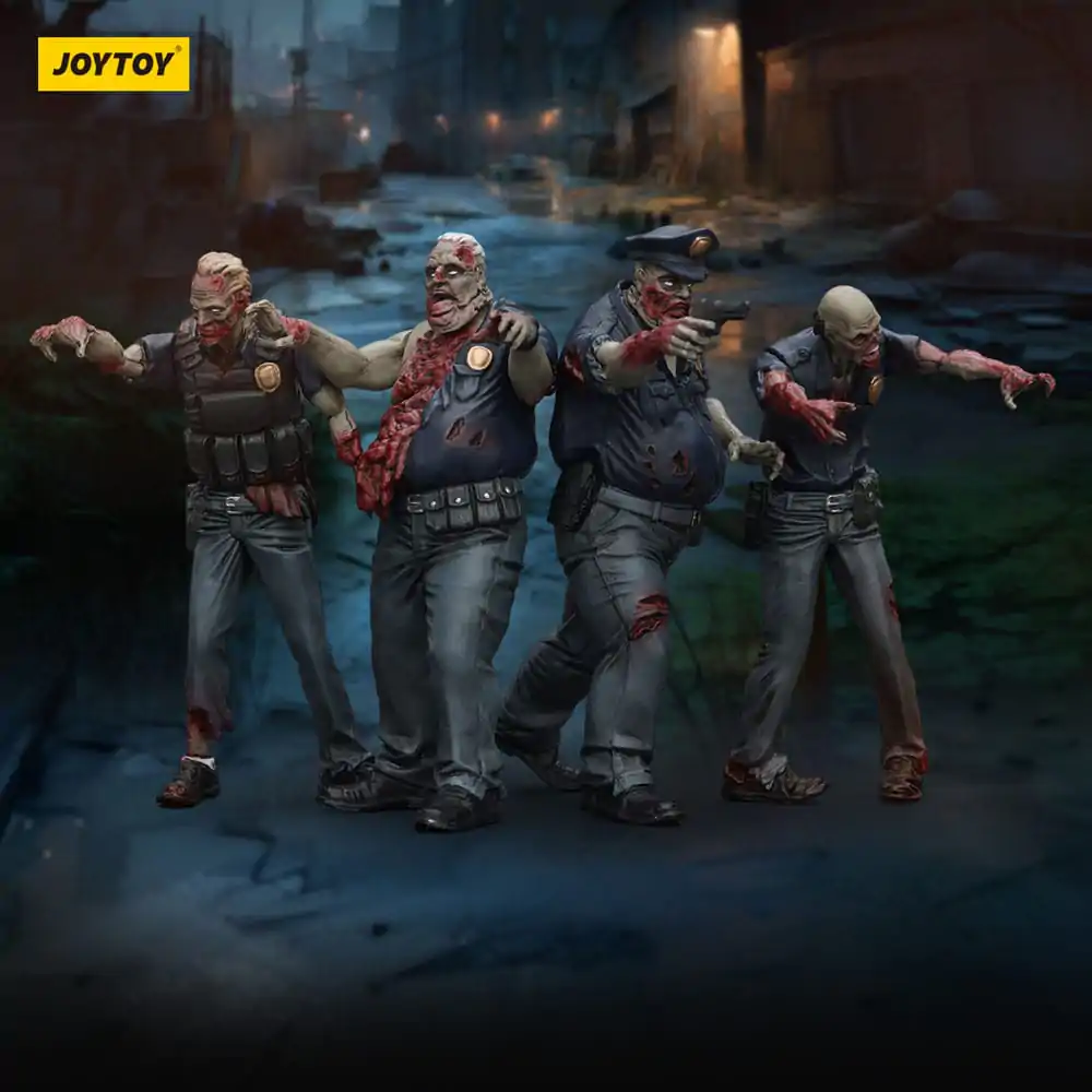 Zombie Dark Source Actionfiguren 4er-Pack Polizei (Männlich) 8 cm Produktfoto