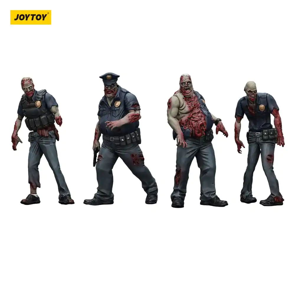 Zombie Dark Source Actionfiguren 4er-Pack Polizei (Männlich) 8 cm Produktfoto