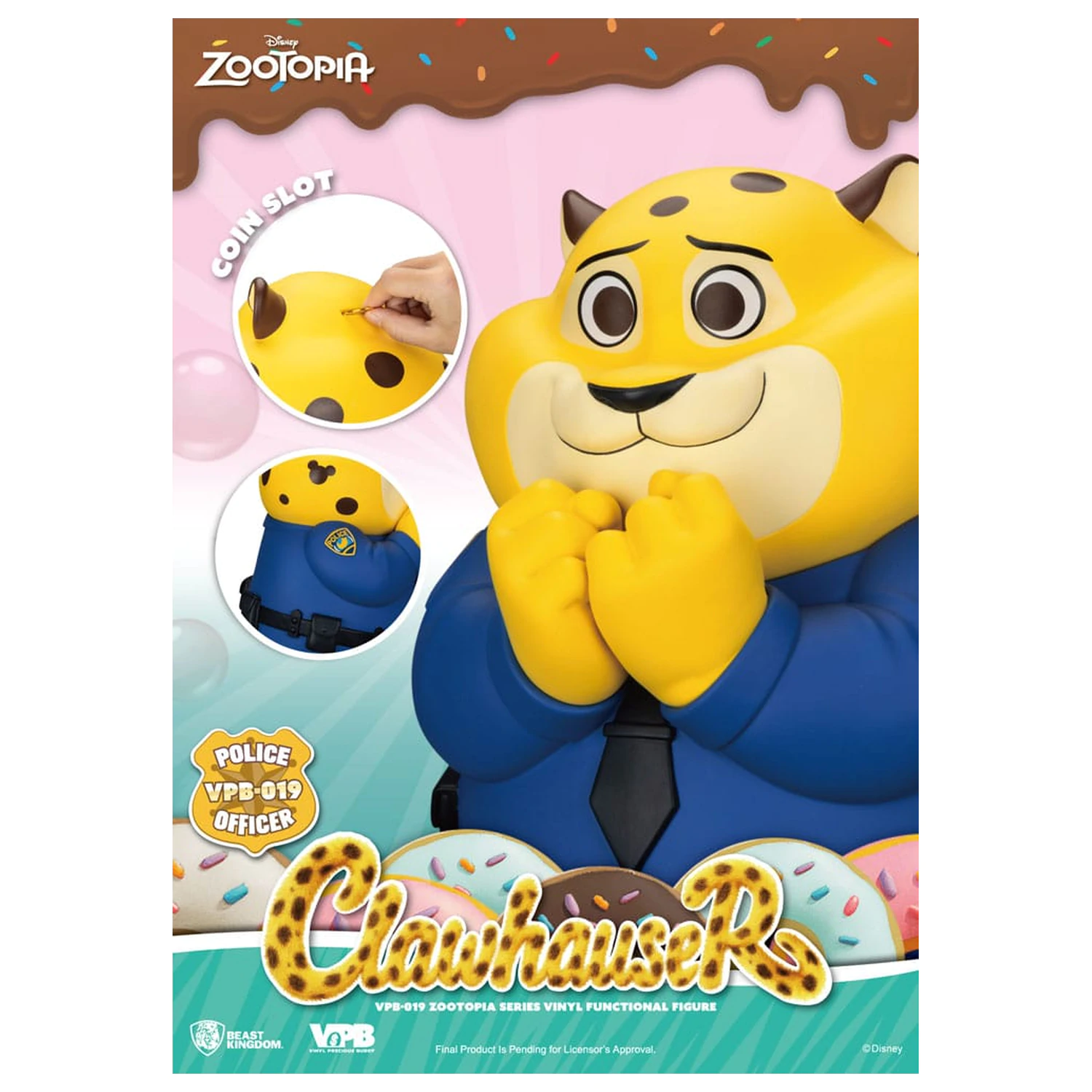 Zootopia Piggy Vinyl Spardose Clawhauser 40 cm Produktfoto