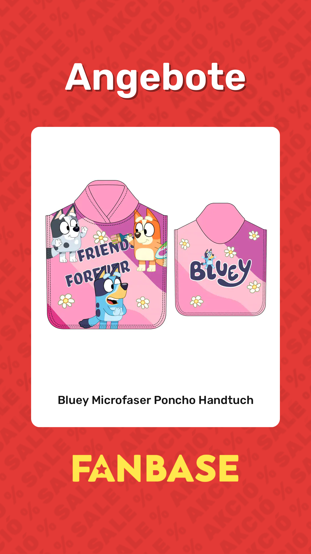 Angebote: Bluey Microfaser Poncho Handtuch