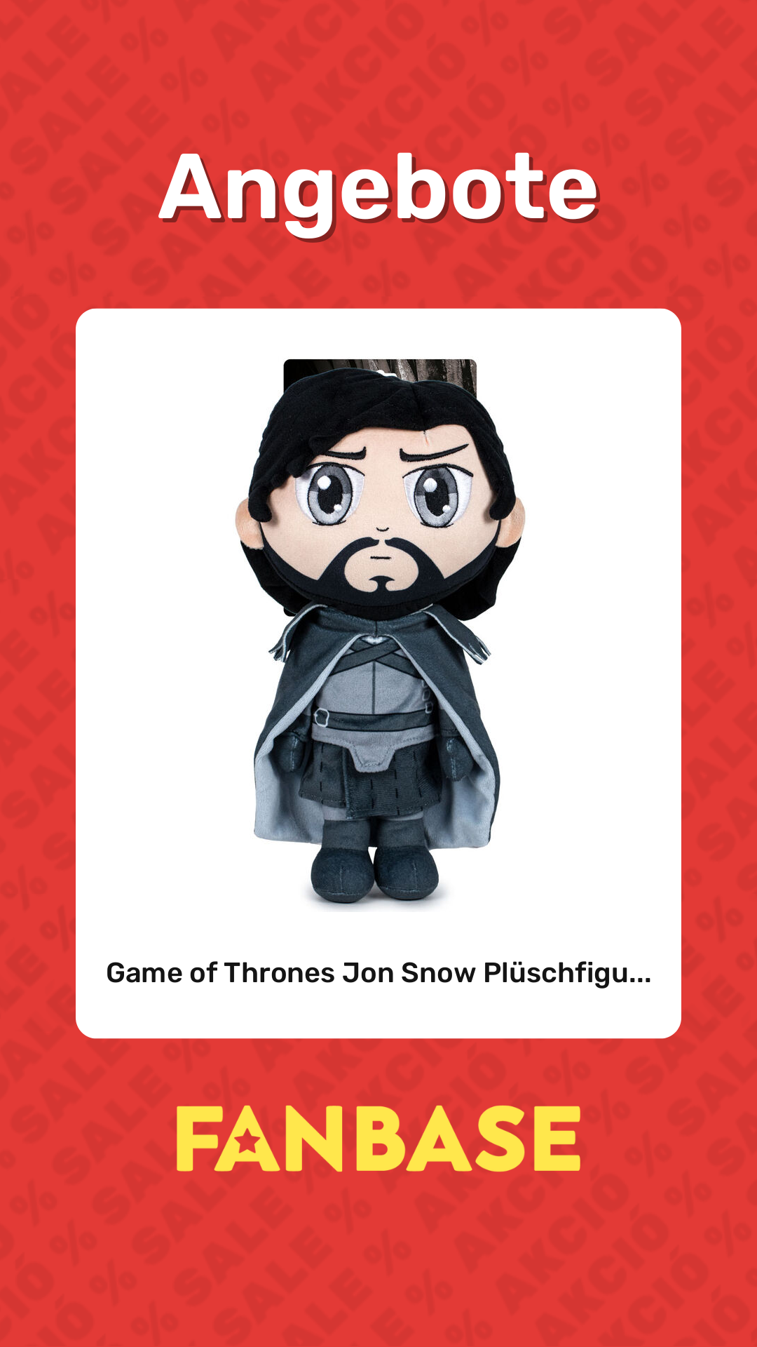 Angebote: Game of Thrones Jon Snow Plüschfigu...