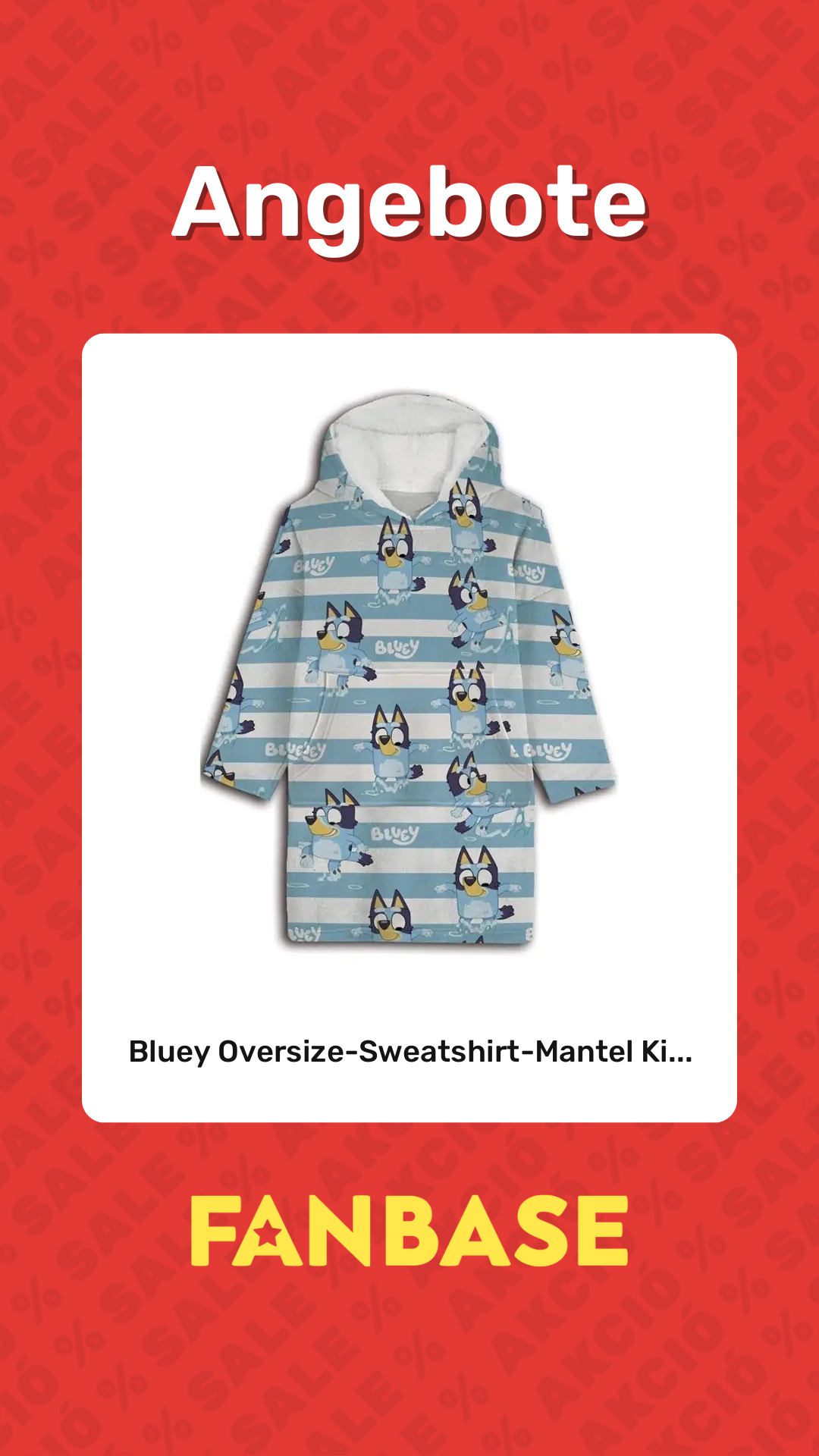 Angebote: Bluey Oversize-Sweatshirt-Mantel Ki...