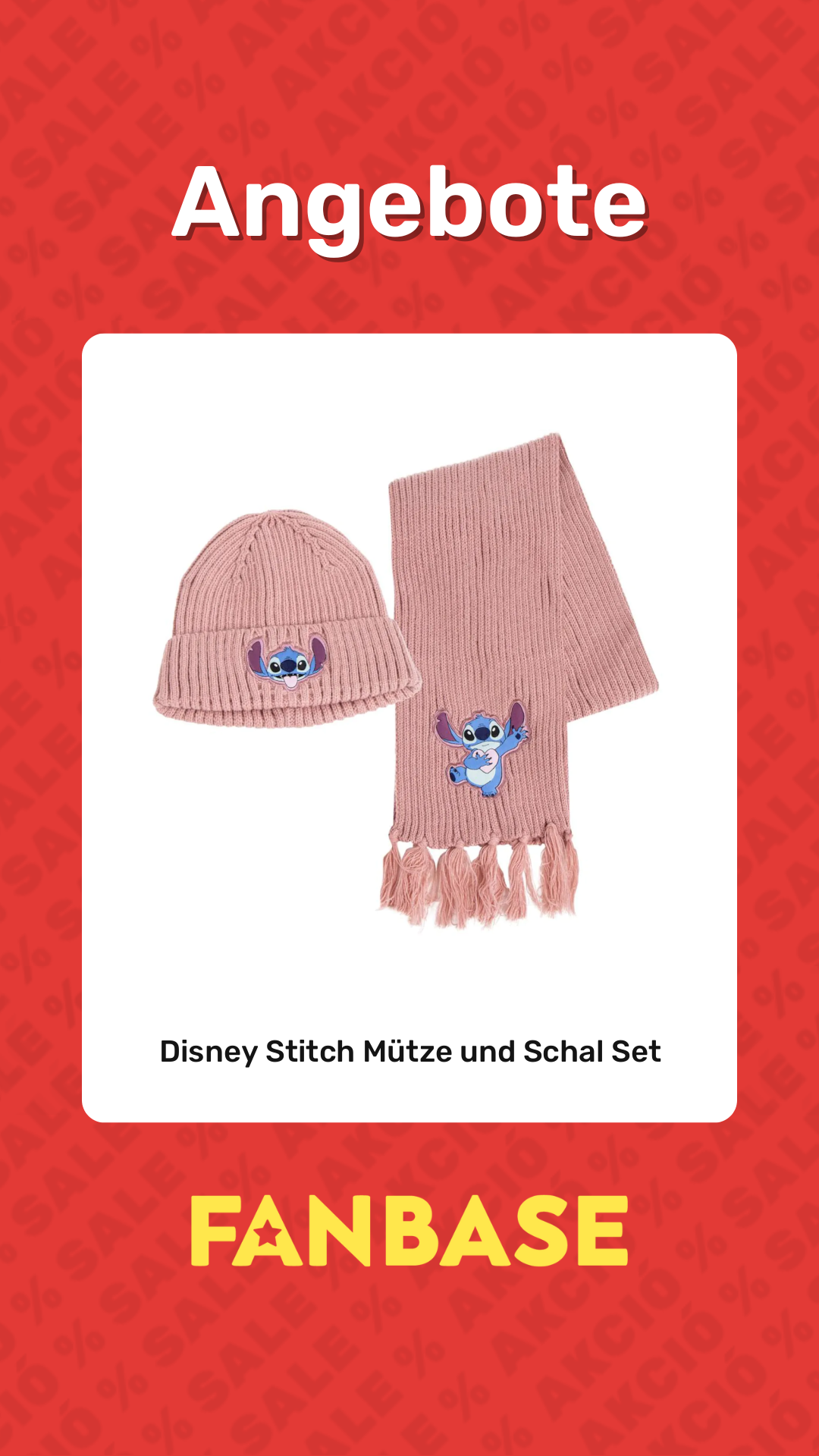 Angebote: Disney Stitch Mütze und Schal Set