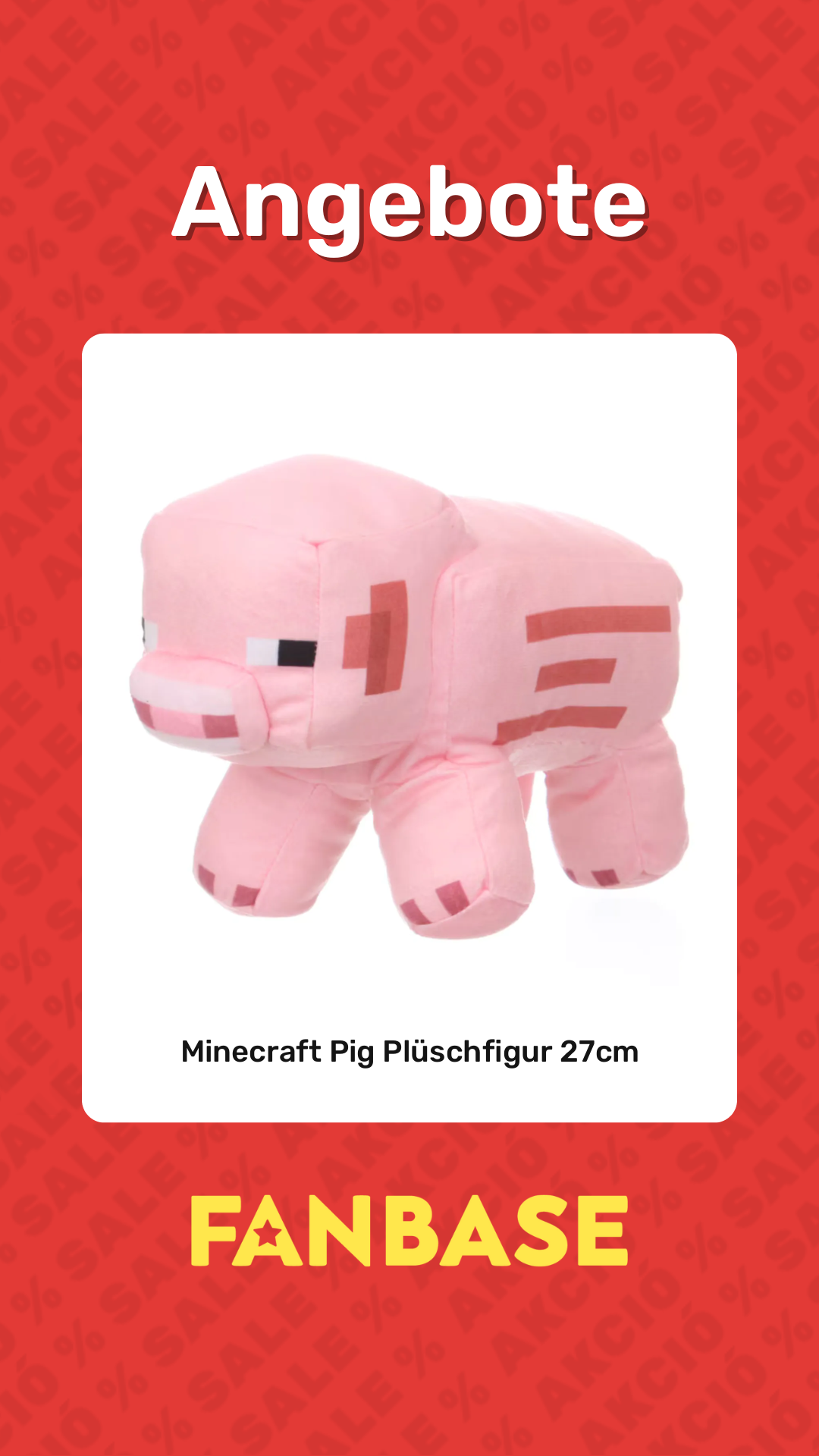 Angebote: Minecraft Pig Plüschfigur 27cm
