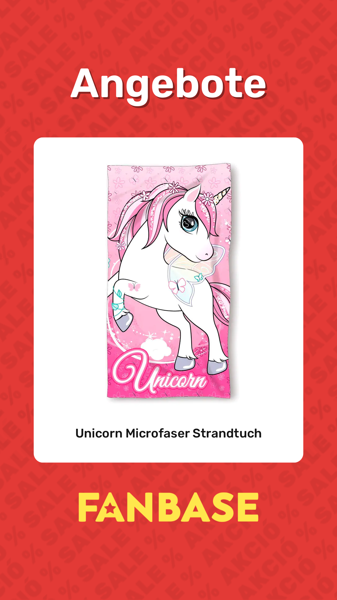 Angebote: Unicorn Microfaser Strandtuch