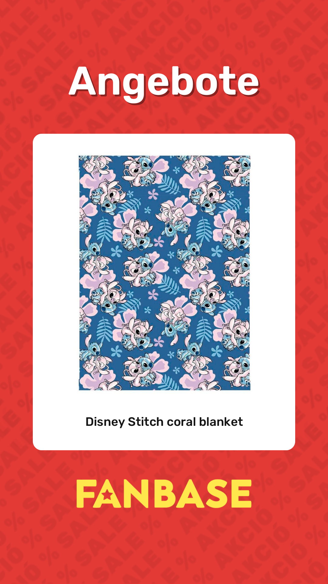 Angebote: Disney Stitch coral blanket