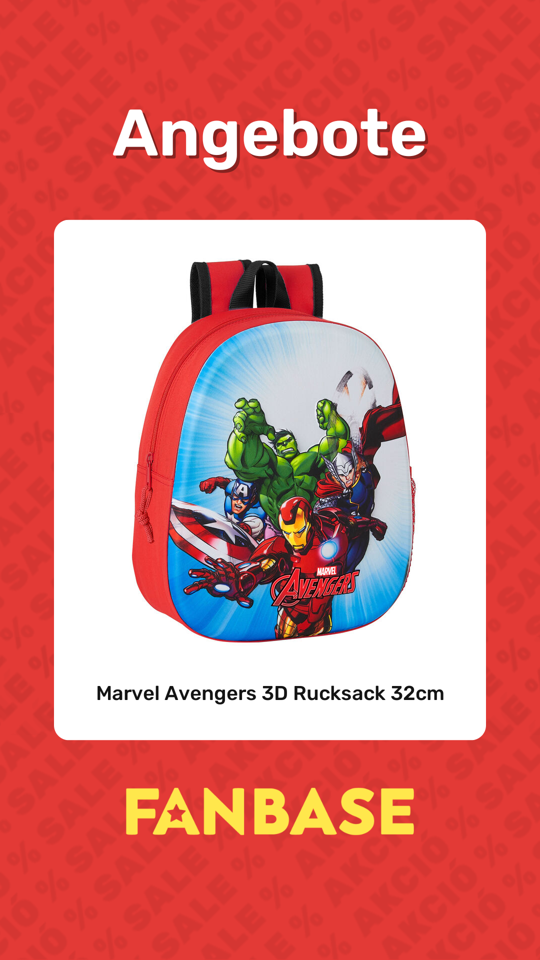Angebote: Marvel Avengers 3D Rucksack 32cm
