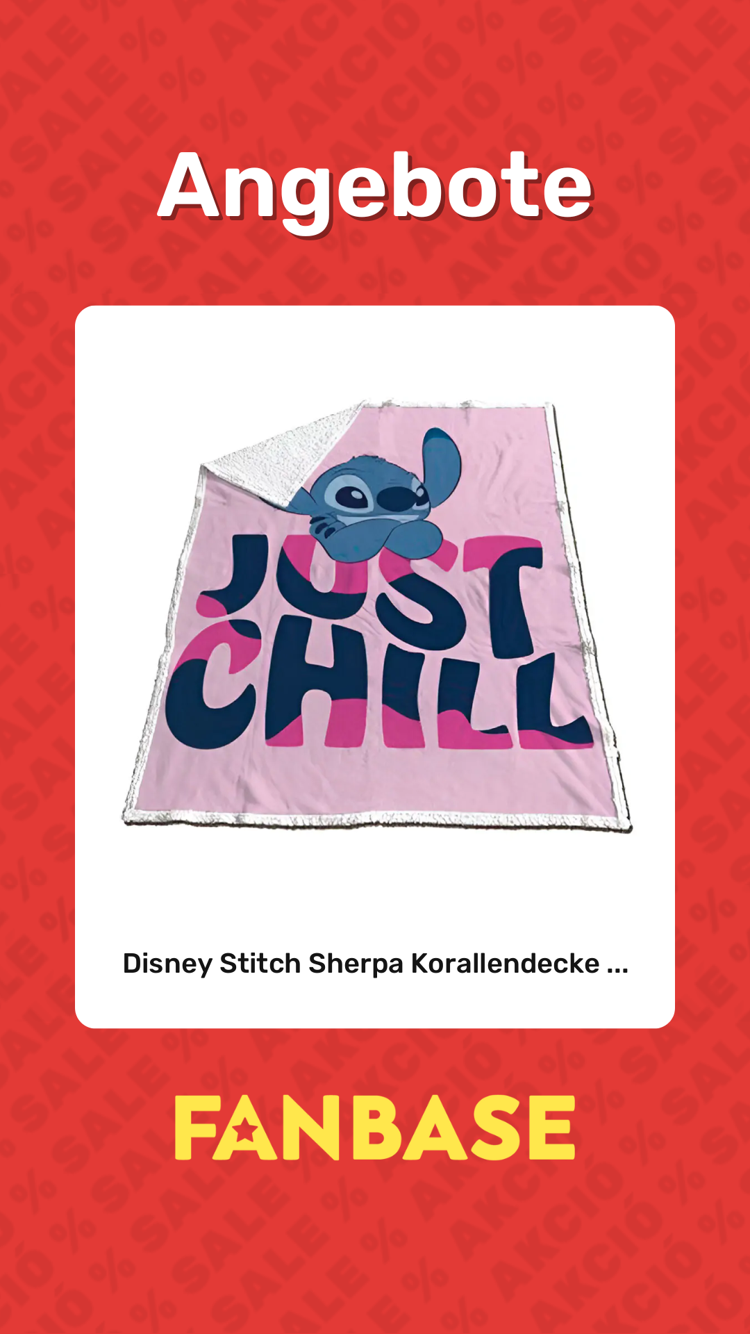 Angebote: Disney Stitch Sherpa Korallendecke ...