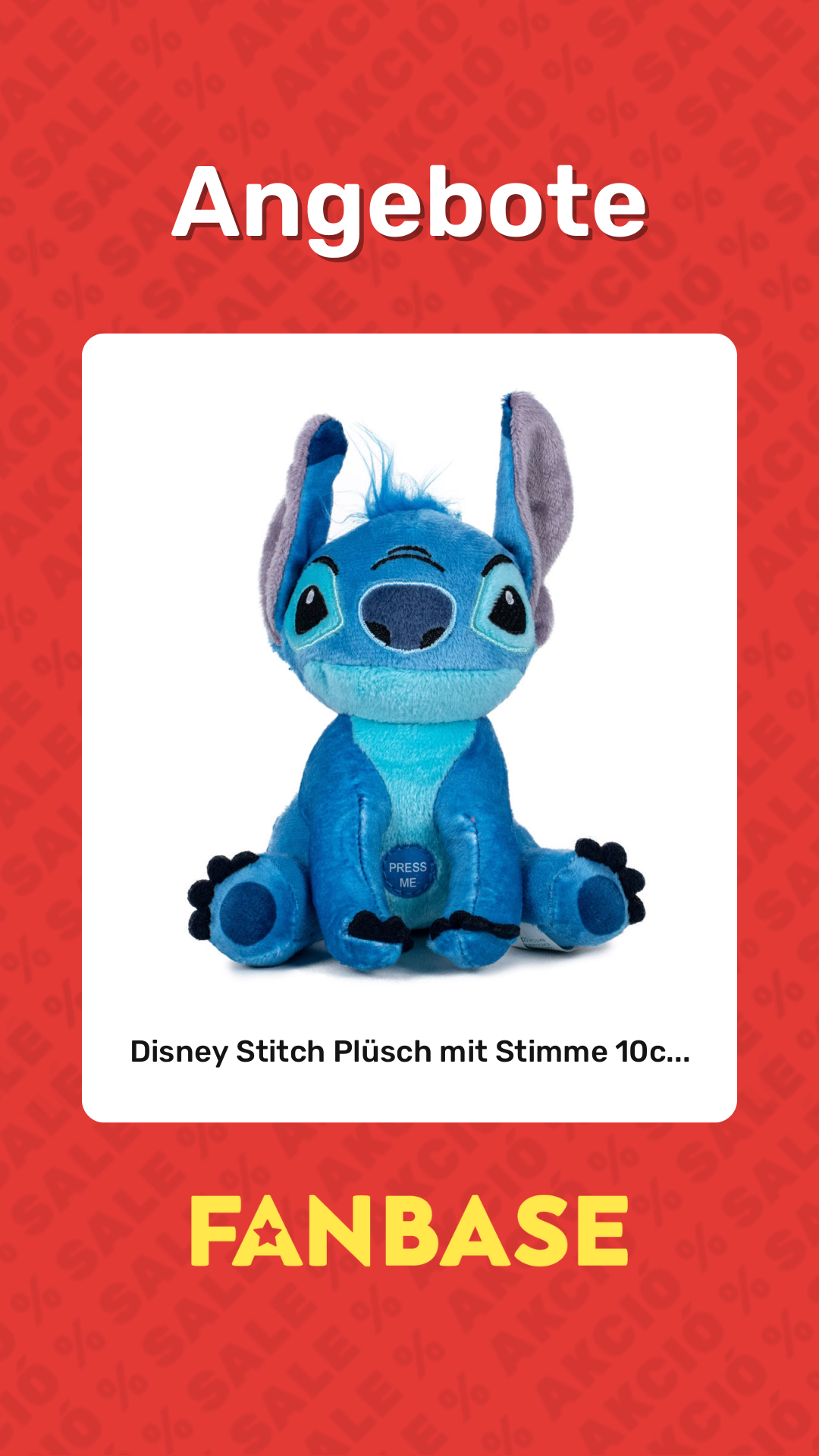Angebote: Disney Stitch Plüsch mit Stimme 10c...