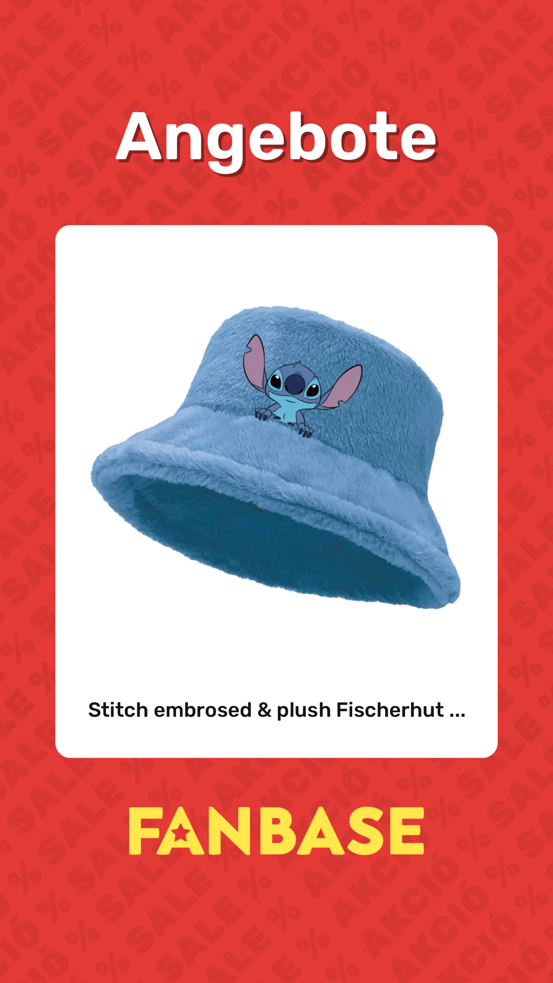 Angebote: Stitch embrosed & plush Fischerhut ...