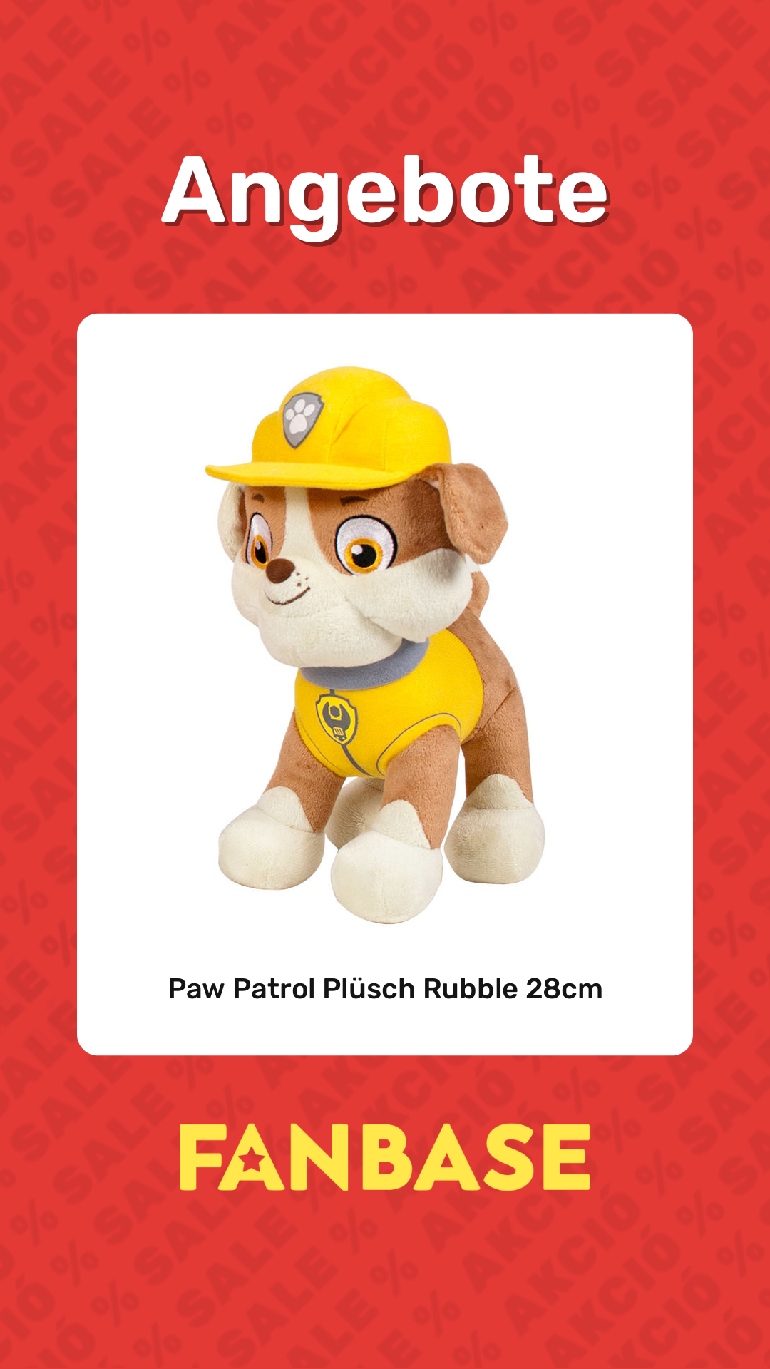 Angebote: Paw Patrol Plüsch Rubble 28cm