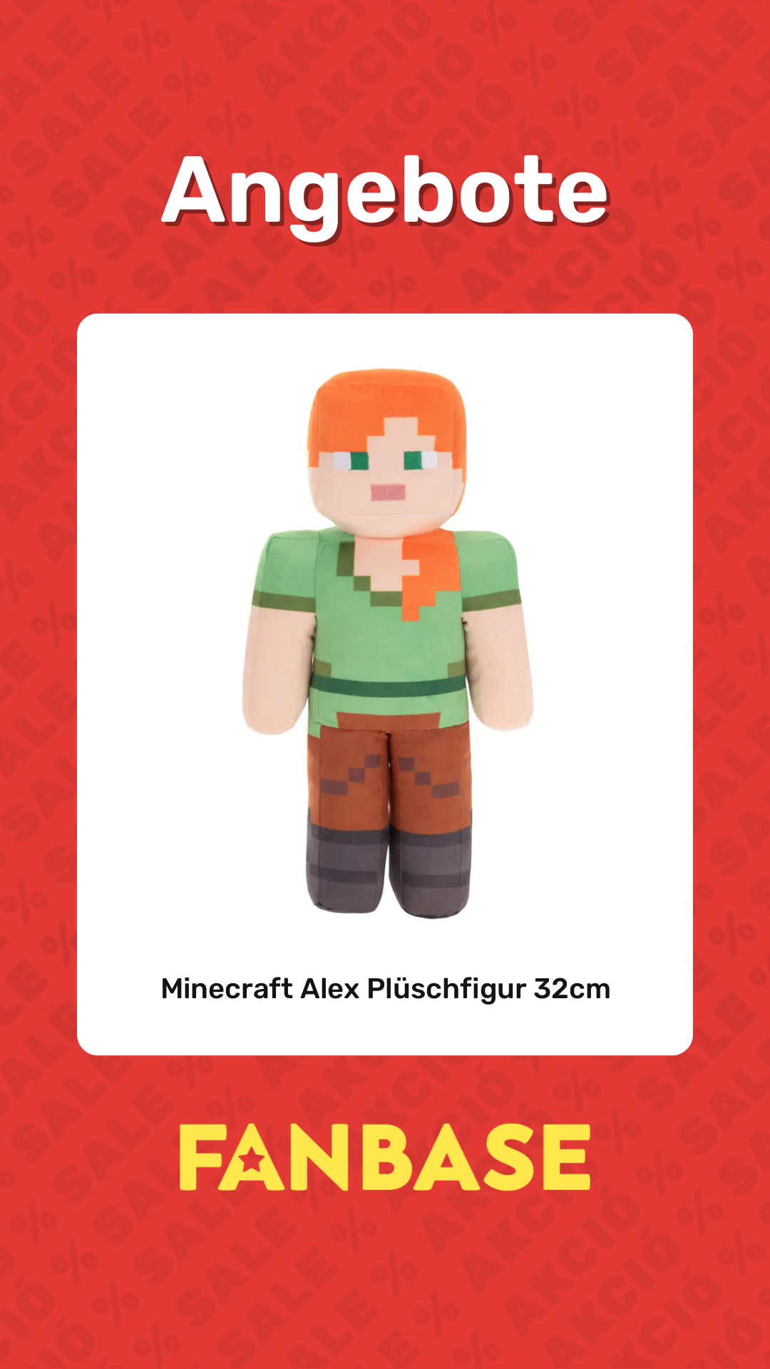 Angebote: Minecraft Alex Plüschfigur 32cm