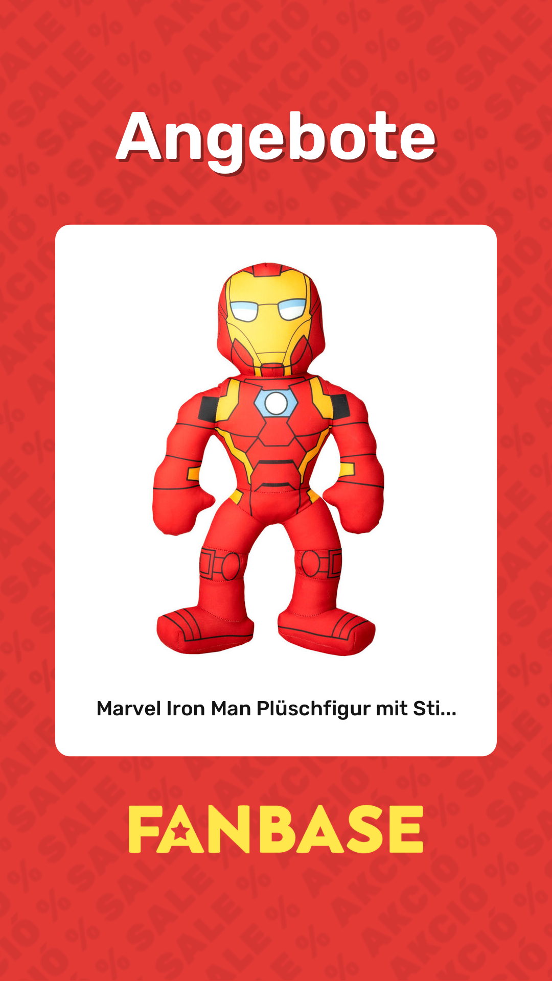 Angebote: Marvel Iron Man Plüschfigur mit Sti...