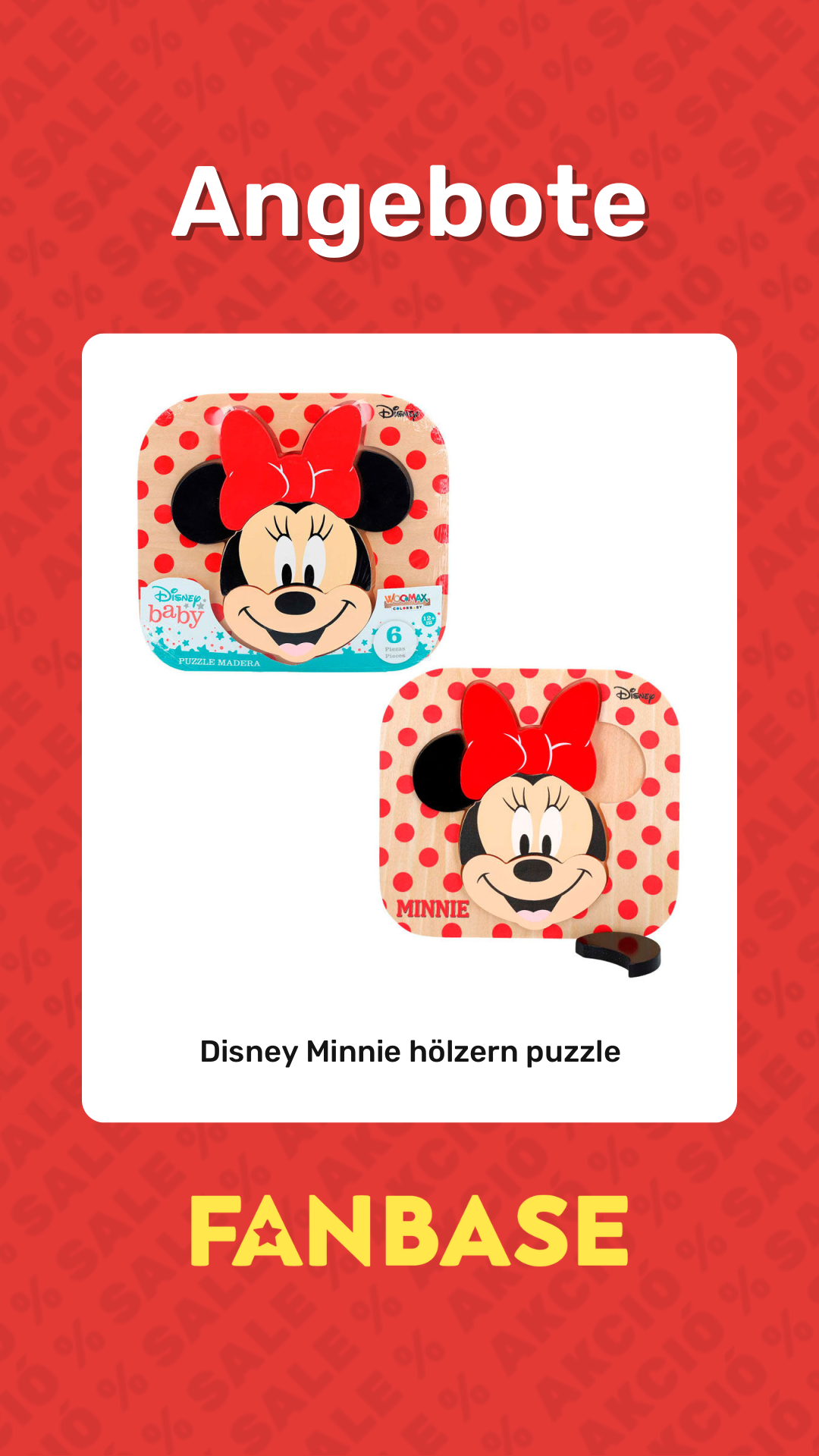 Angebote: Disney Minnie hölzern puzzle