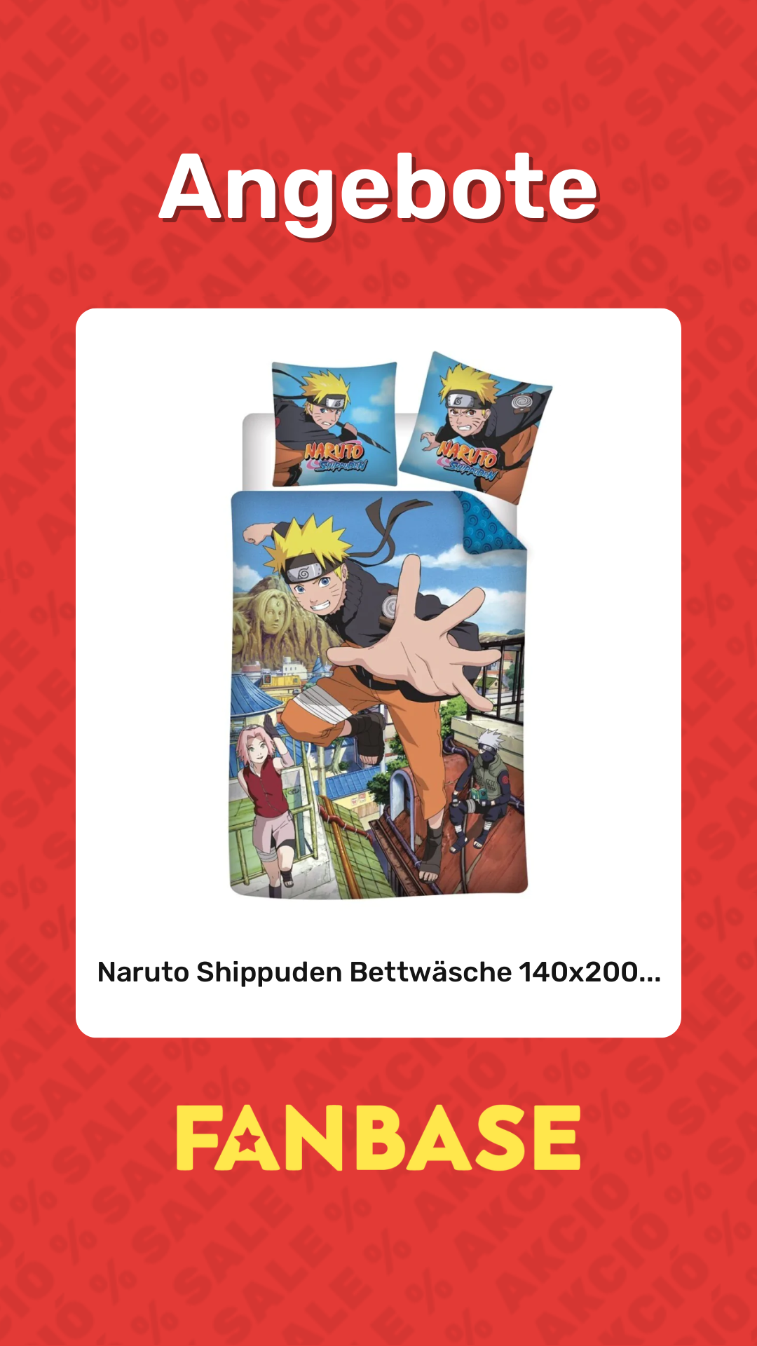 Angebote: Naruto Shippuden Bettwäsche 140x200...