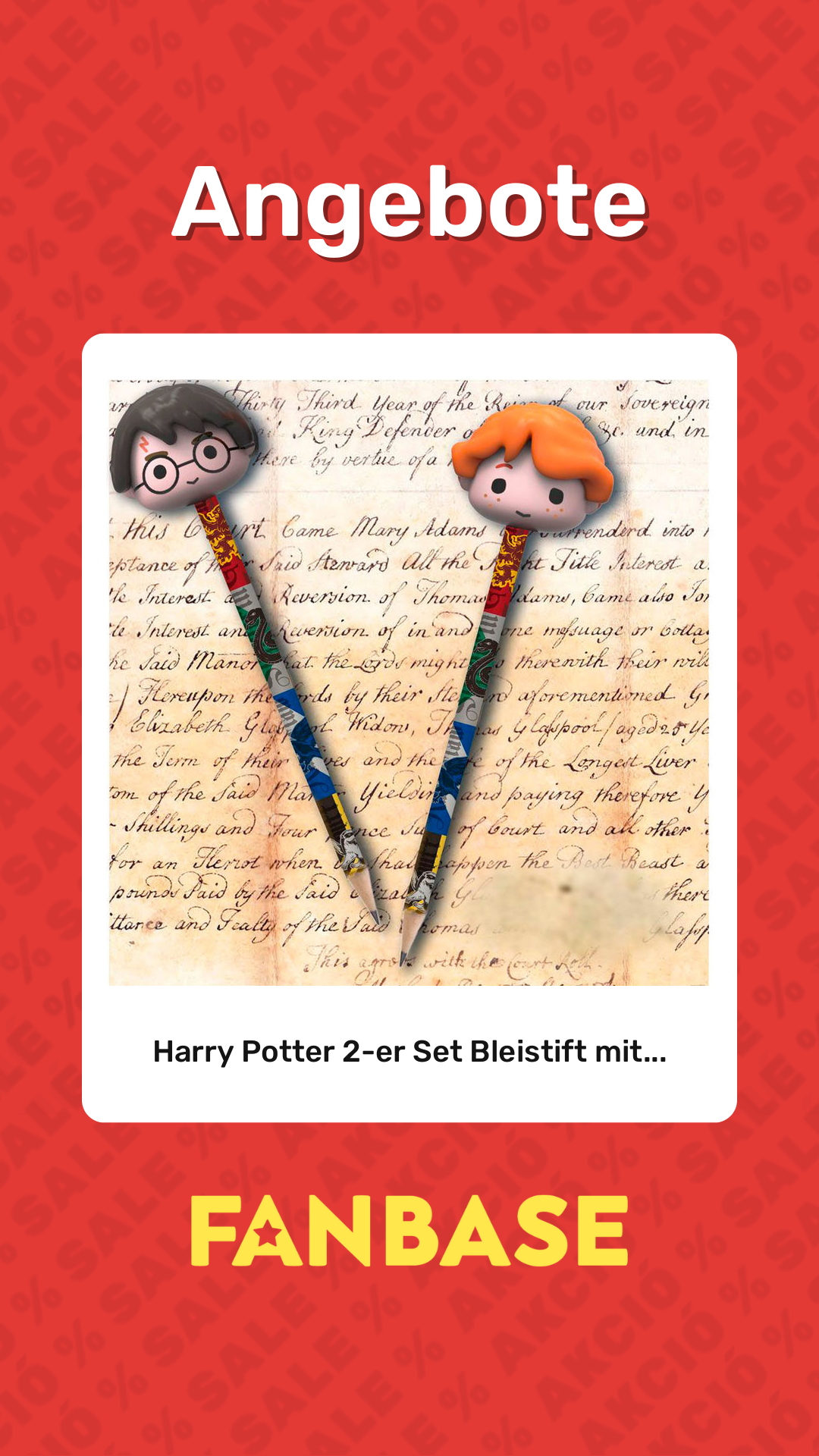 Angebote: Harry Potter 2-er Set Bleistift mit...