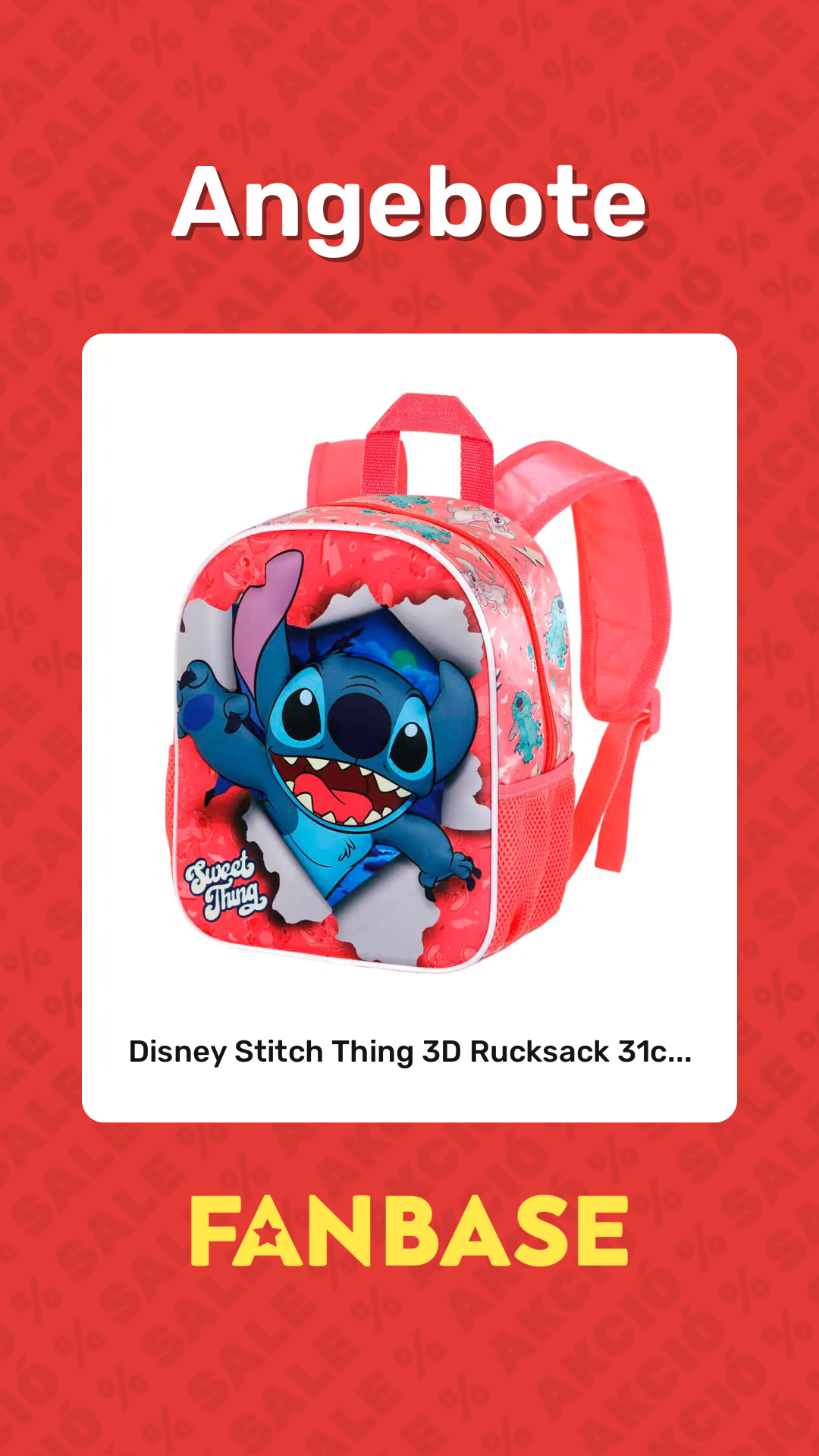 Angebote: Disney Stitch Thing 3D Rucksack 31c...