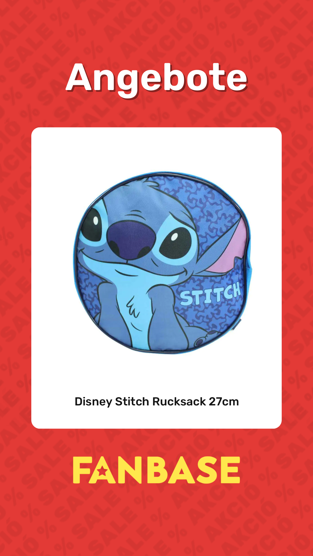Angebote: Disney Stitch Rucksack 27cm