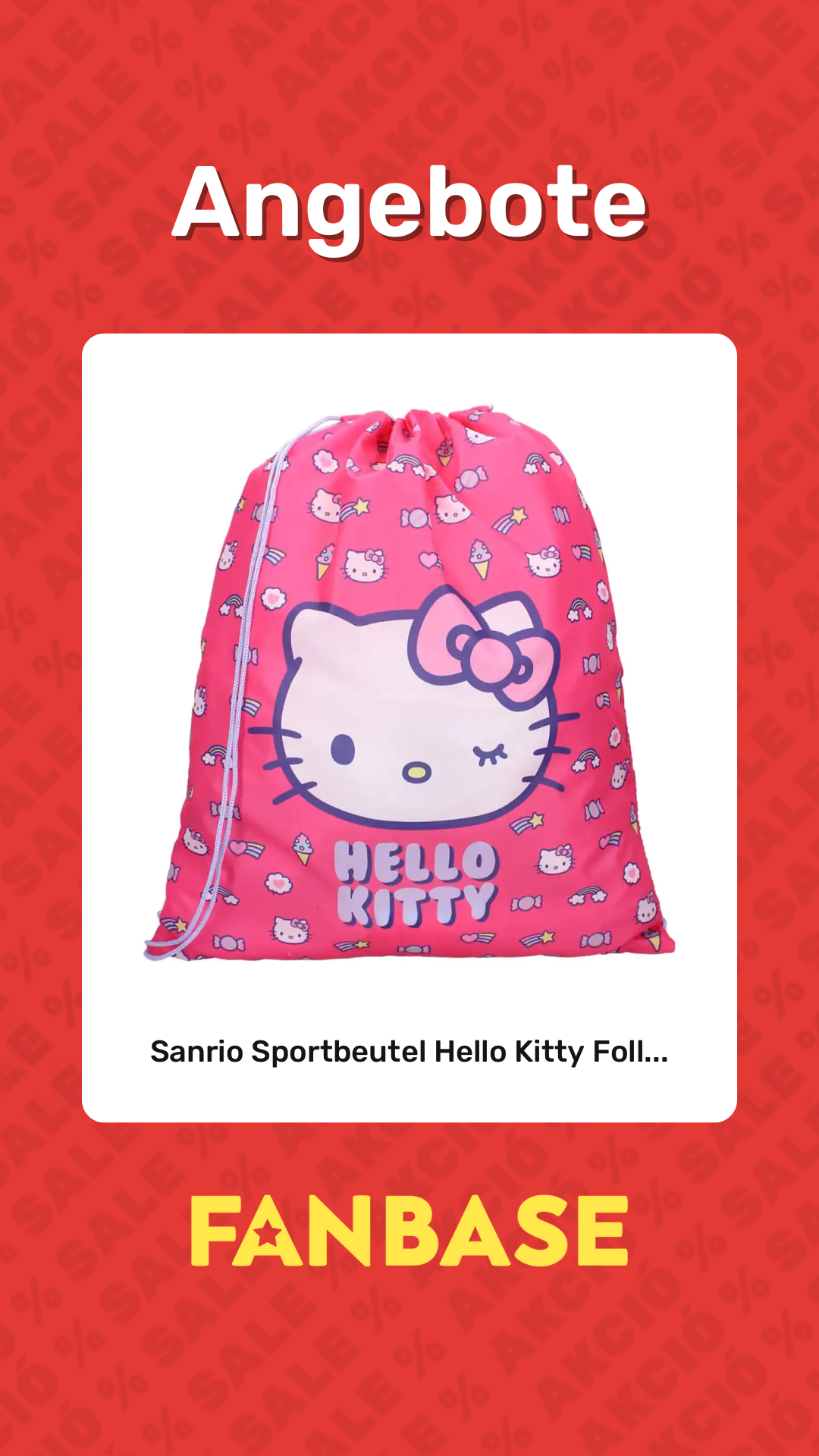 Angebote: Sanrio Sportbeutel Hello Kitty Foll...