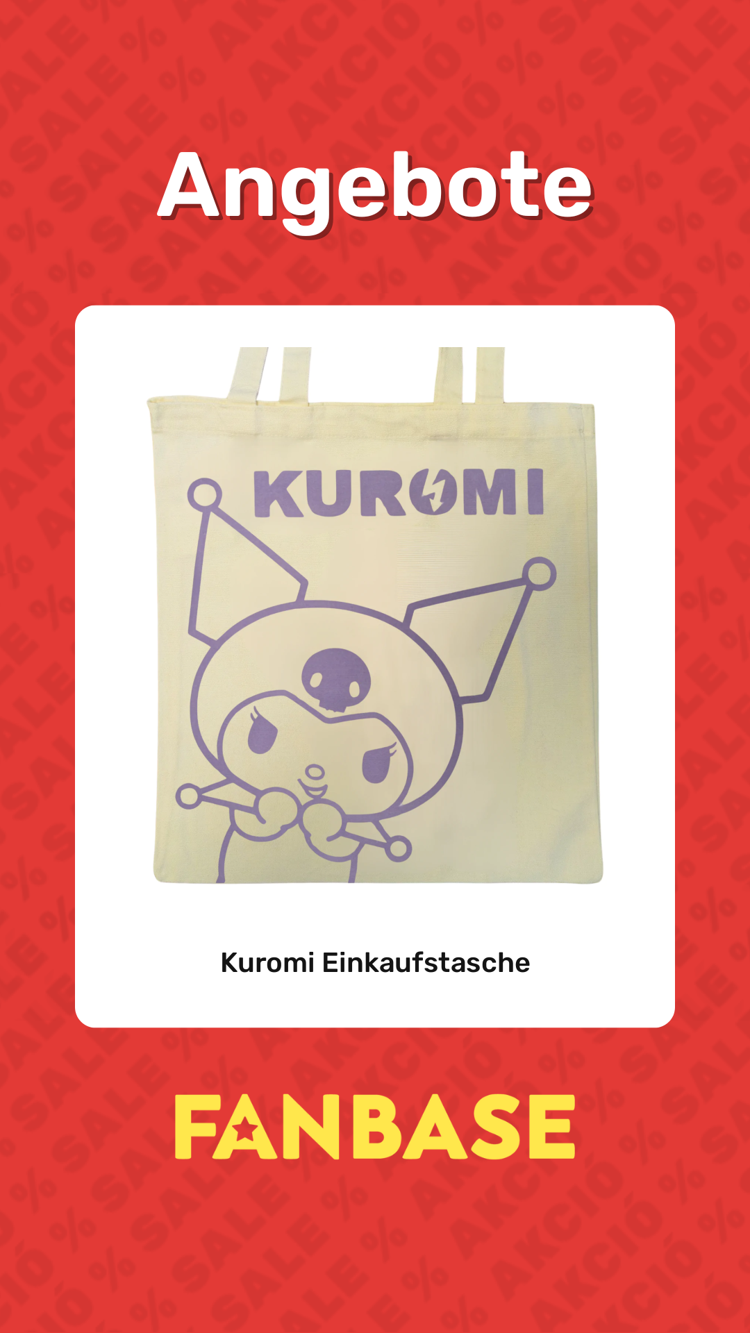 Angebote: Kuromi Einkaufstasche