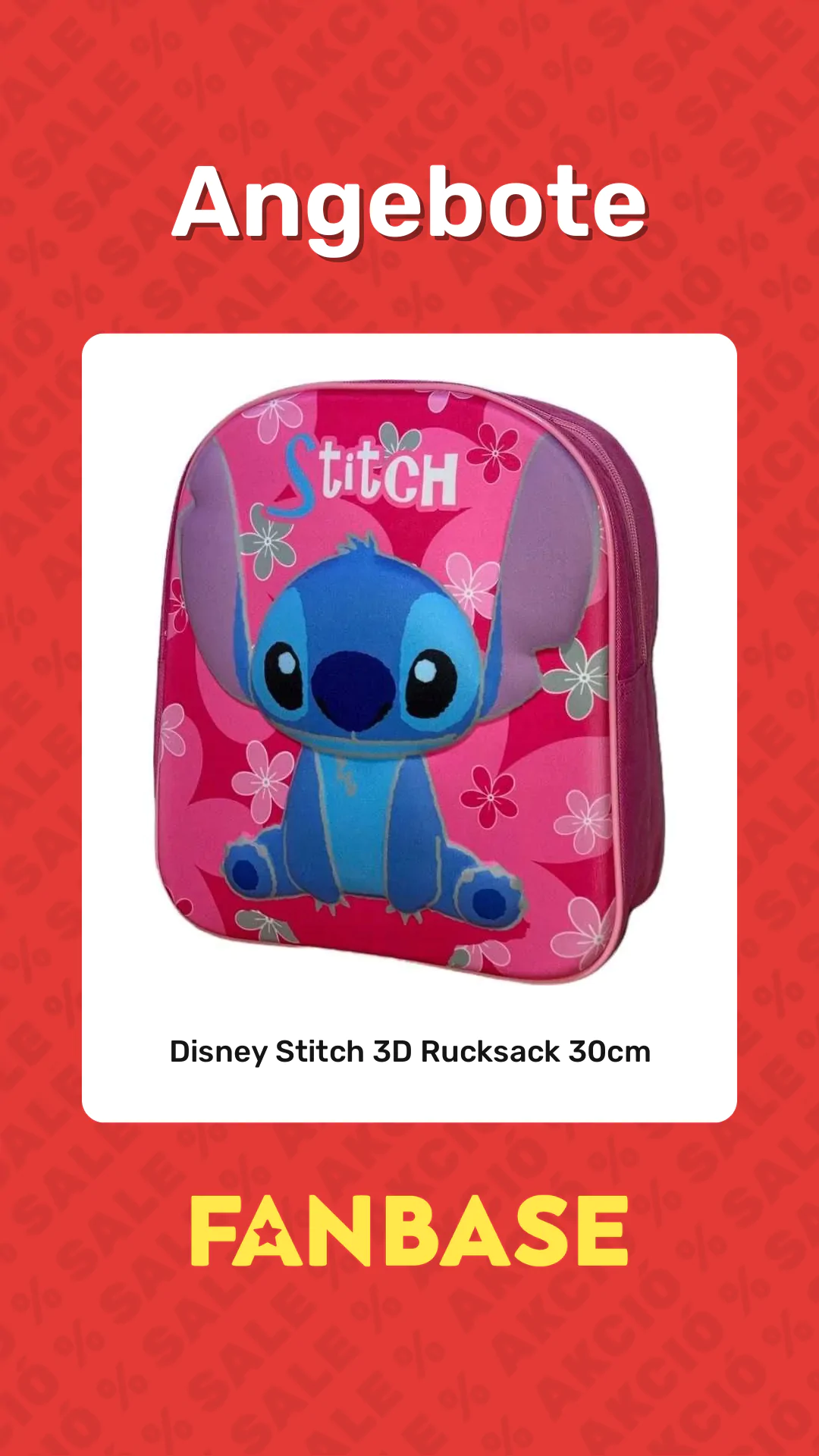 Angebote: Disney Stitch 3D Rucksack 30cm