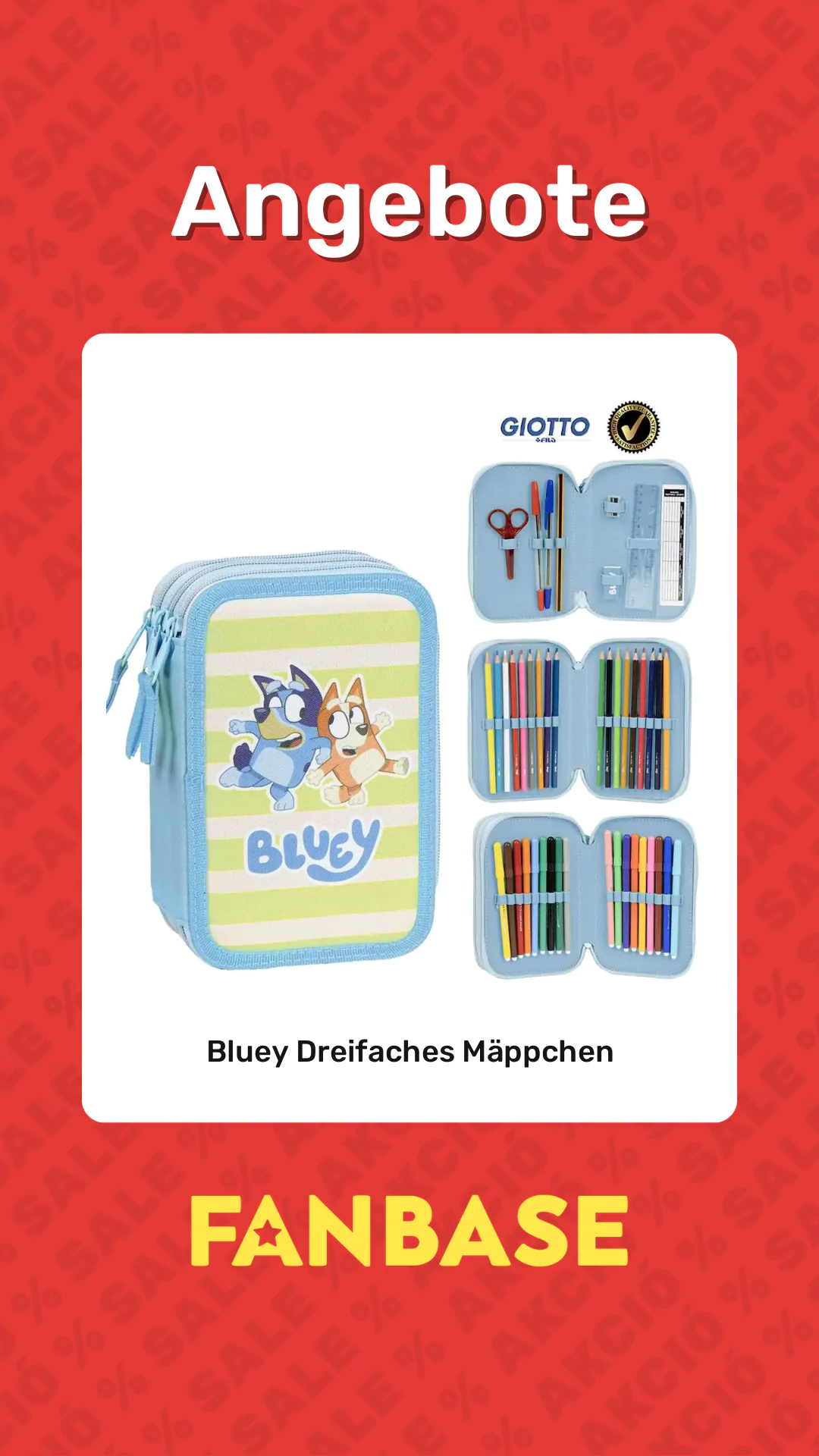 Angebote: Bluey Dreifaches Mäppchen
